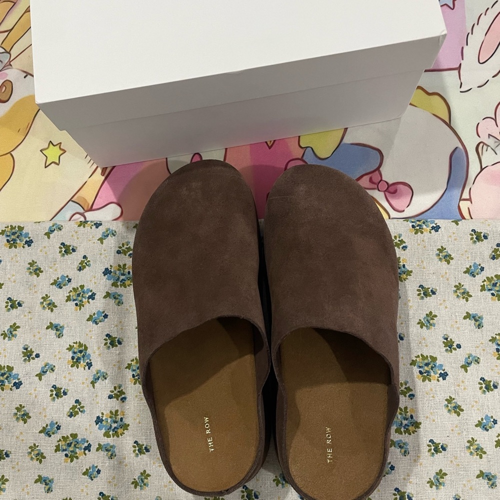 The Row Brown Suede Clog Mules - Picture 4 of 8